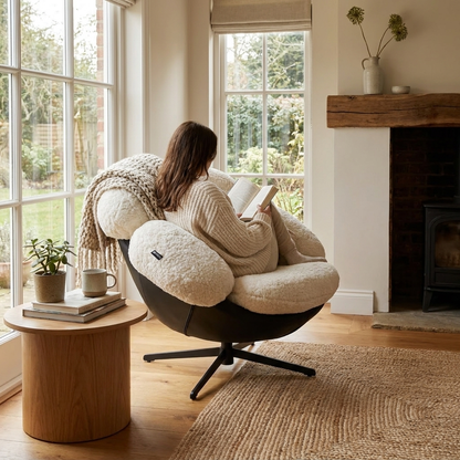 Sollievo Cara Swivel Lounge Chair, White