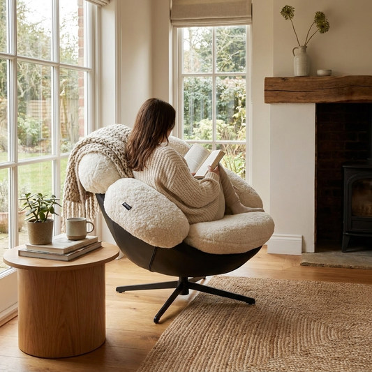 Sollievo Cara Swivel Lounge Chair, White