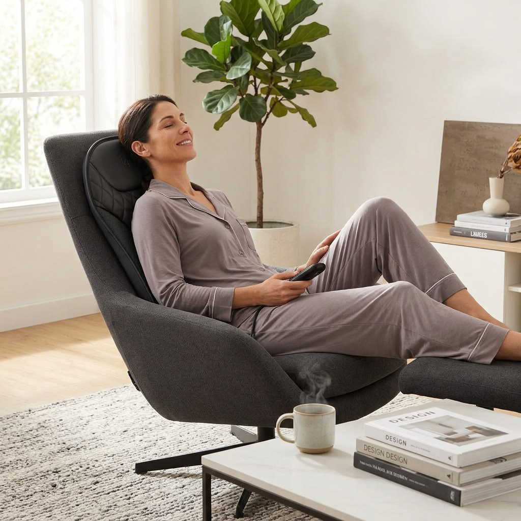 Ultra-Slim Chair-Mount Back Massage Cushion with Heat
