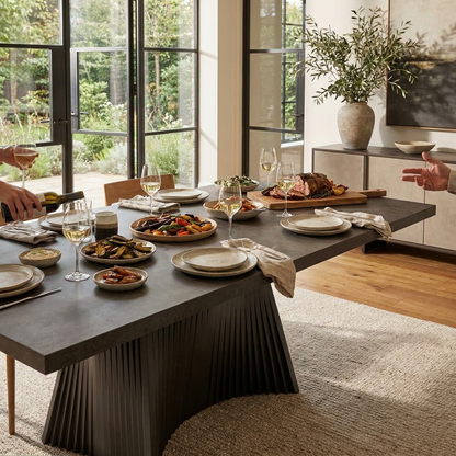 Charlotte 90-129 Extendable Dining Table With Sintered Stone Desktop