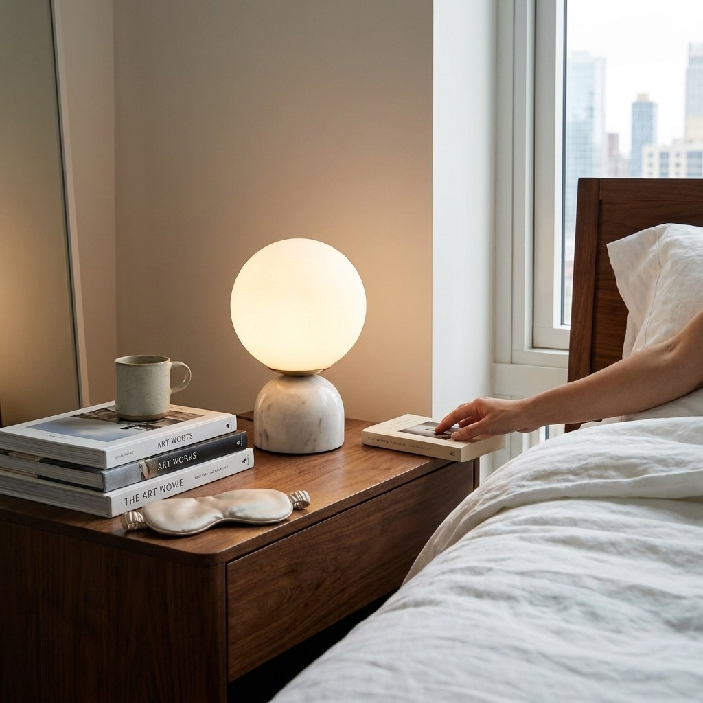 Round Marble Table Lamp