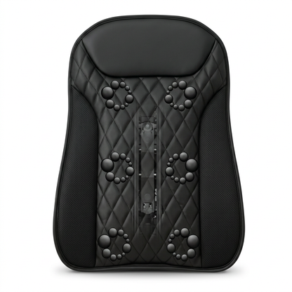 Ultra-Slim Chair-Mount Back Massage Cushion with Heat - white background