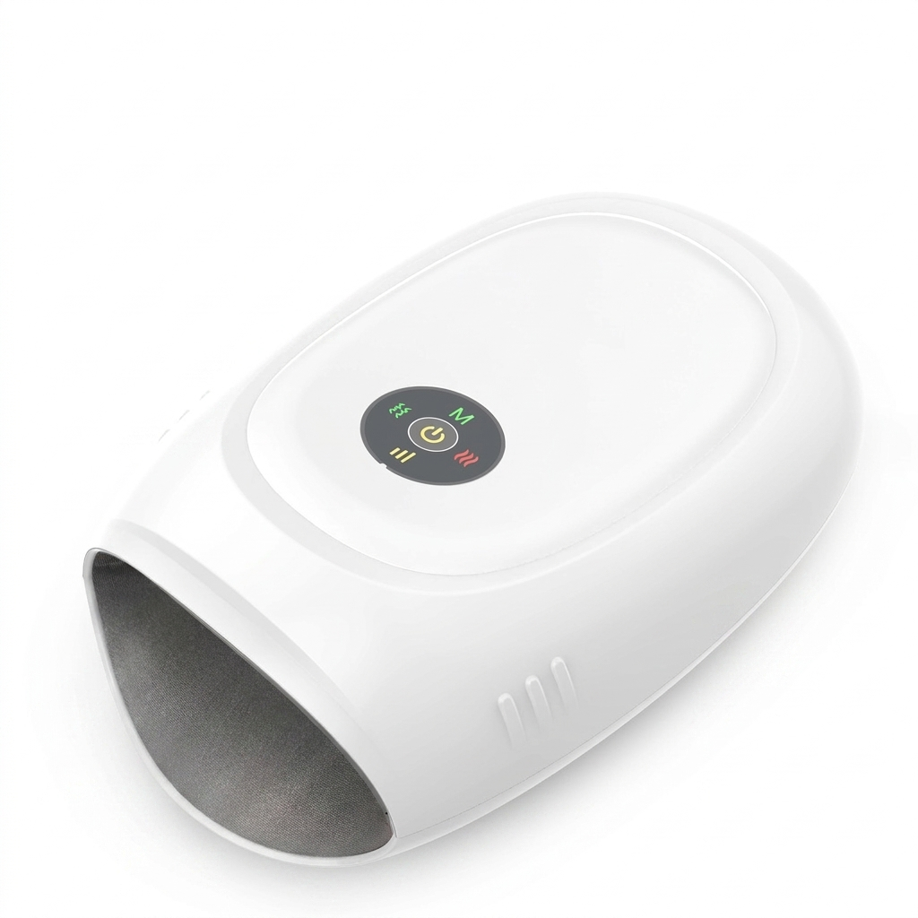 Wireless App-Controlled Hand and Wrist Massager - White variant, white background