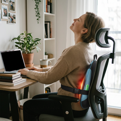 Cordless Lower Back Massager with Heat - in use
