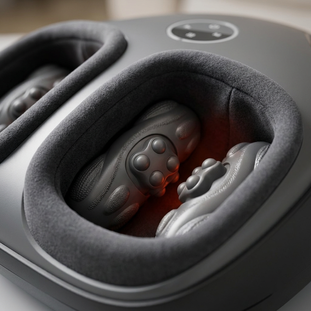 Sollievo Shiatsu Foot Massager, Interior Shiatsu Rollers Close-Up