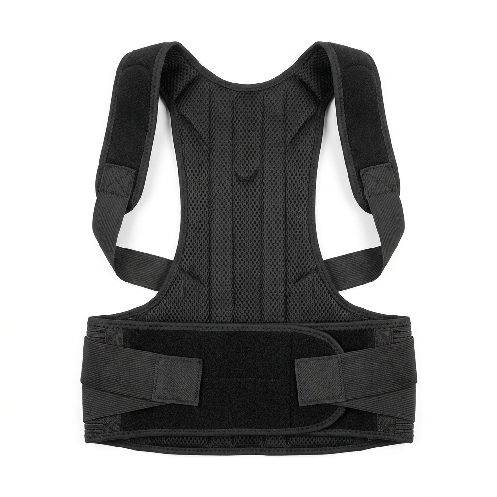 Sollievo Complete Back Care Support Brace, Black, Studio Shot