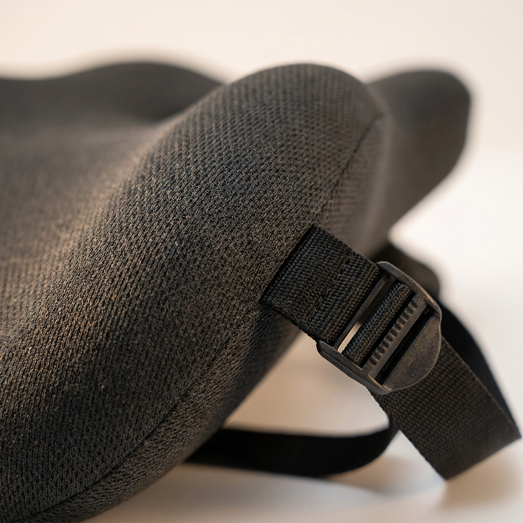 Sollievo Ergonomic Back Comfort Pillow, Fabric and Strap Detail