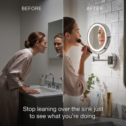 Sollievo LED Magnifying Mirror - Before and After