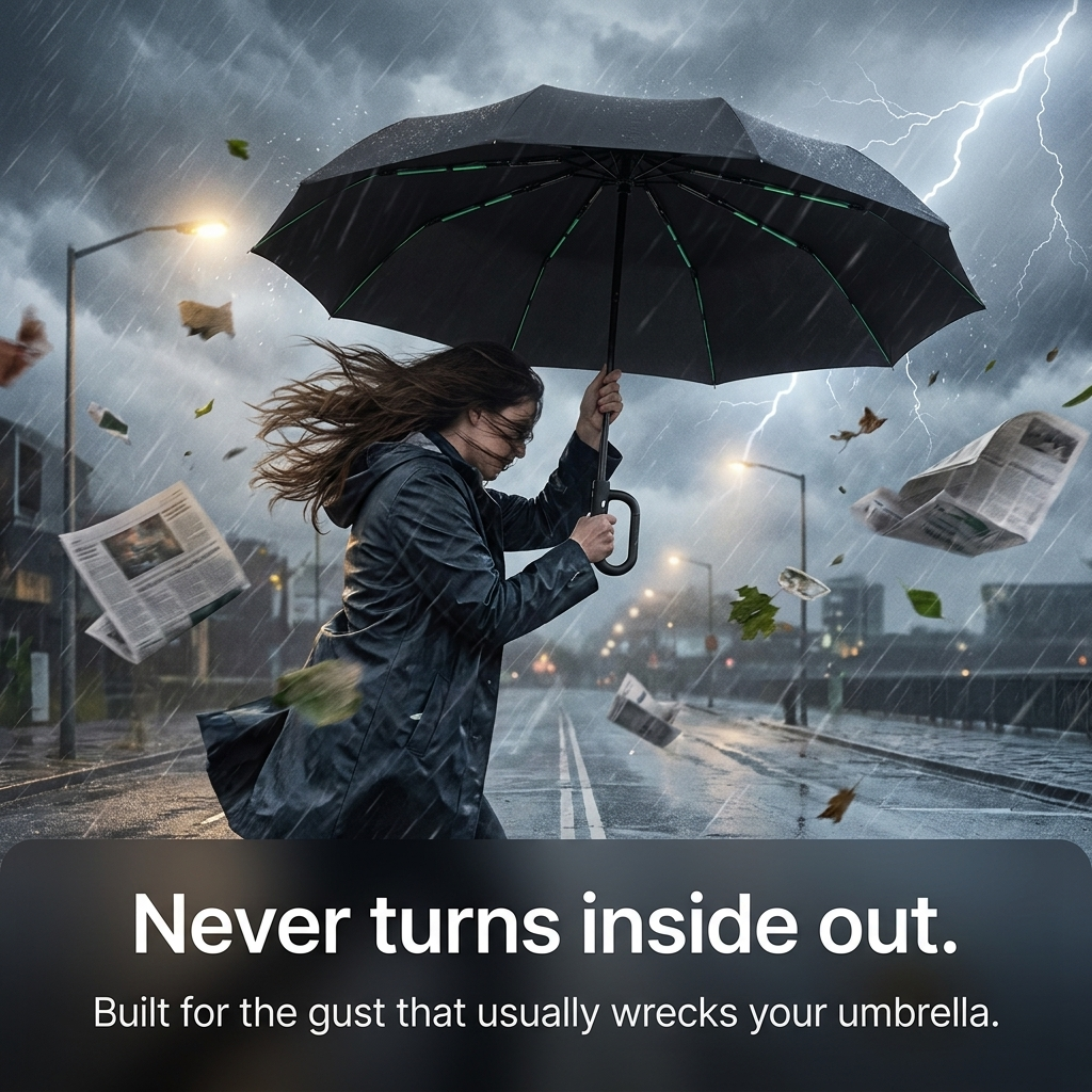 Sollievo Stormproof Umbrella - Never turns inside out