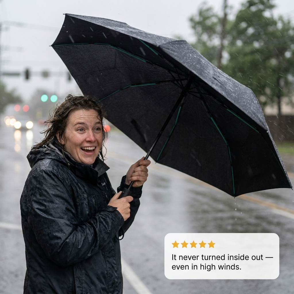 Sollievo Stormproof Umbrella - Customer testimonial