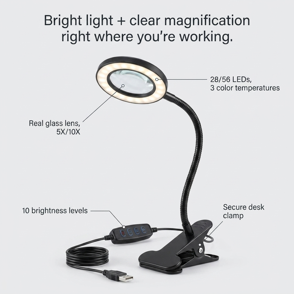 Sollievo LED Magnifying Glass - Specs and evidence