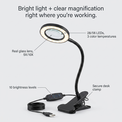 Sollievo LED Magnifying Glass - Specs and evidence