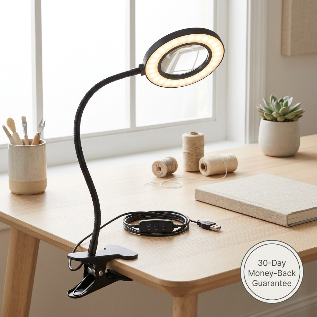 Sollievo LED Magnifying Glass - 30-Day Money-Back Guarantee