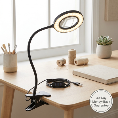 Sollievo LED Magnifying Glass - 30-Day Money-Back Guarantee