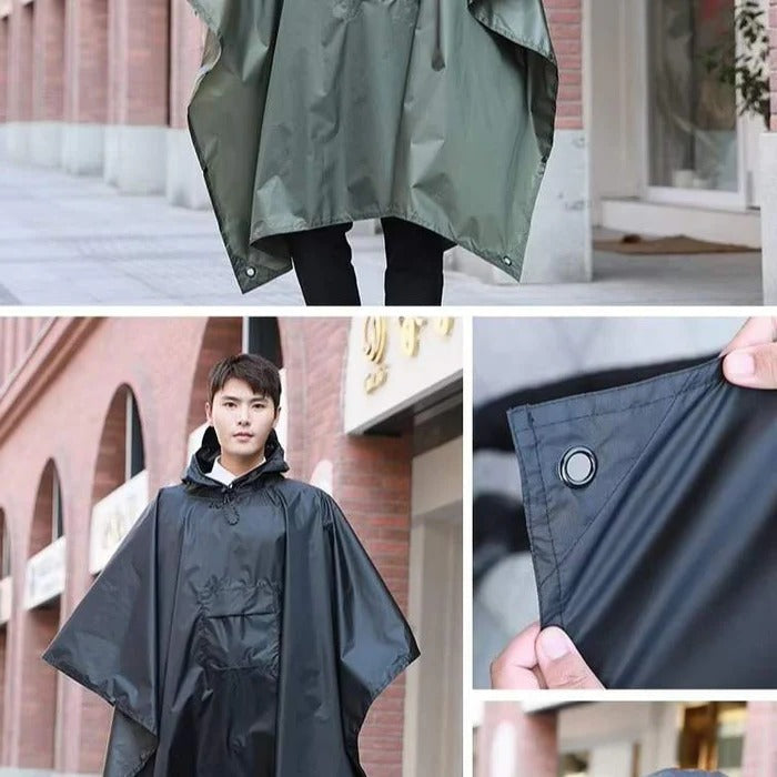 Sollievo Packable Rain Poncho for Outdoor Coverage