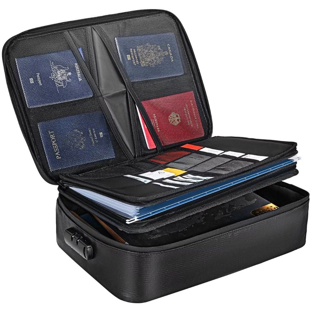 Sollievo Waterproof Fireproof Document Safe Bag