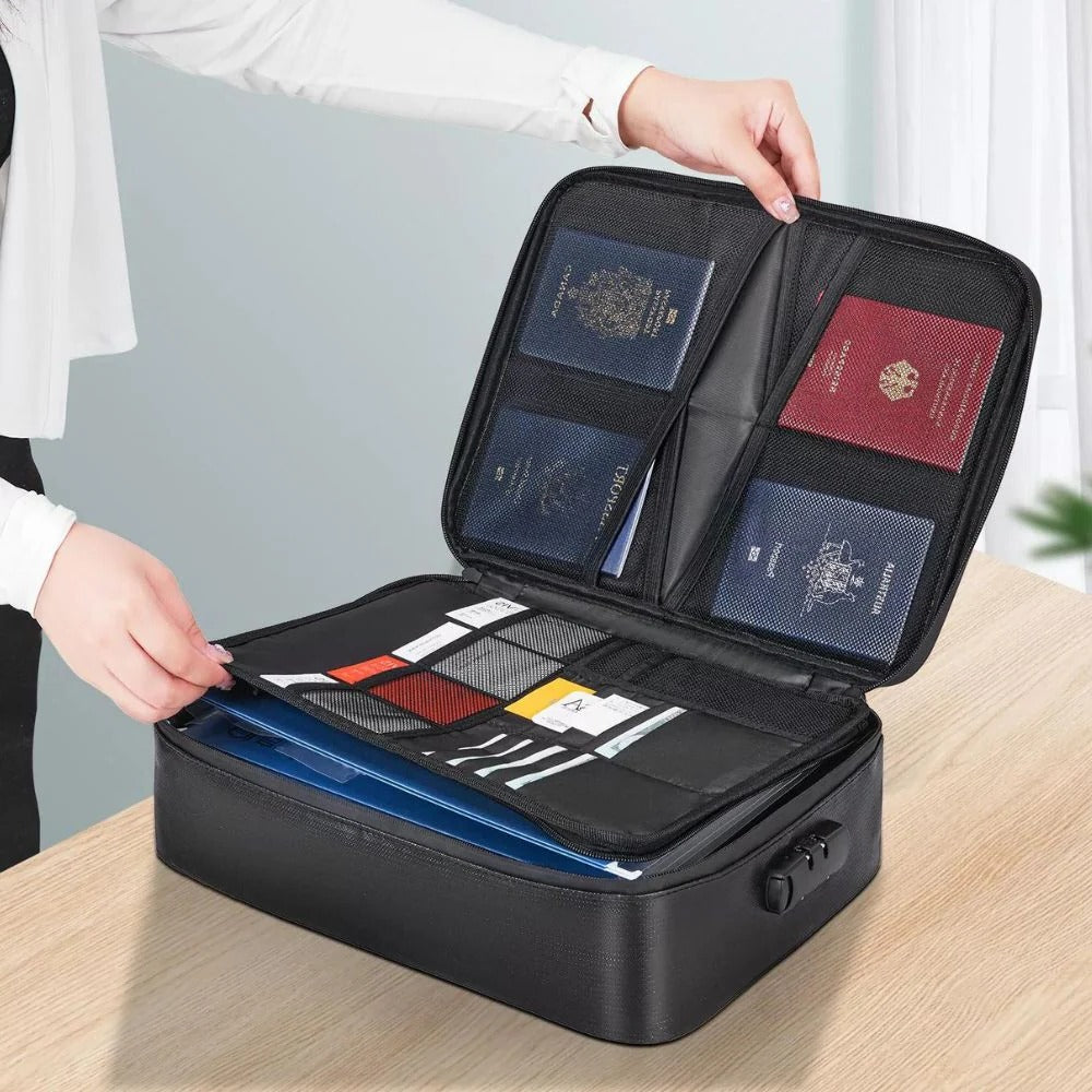 Sollievo Waterproof Fireproof Document Safe Bag