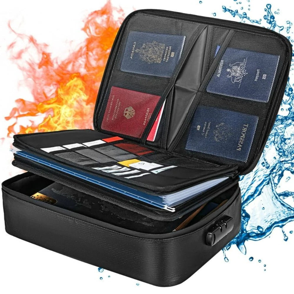 Sollievo Waterproof Fireproof Document Safe Bag