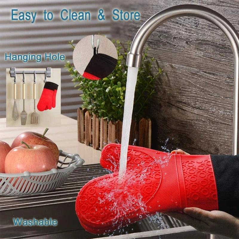 Sollievo Extended-Cuff Heat-Resistant Oven Gloves