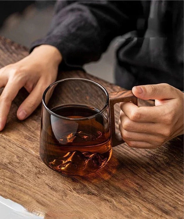 Sollievo Glass Mug with Wooden Handle