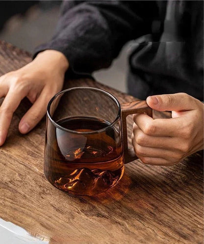 Sollievo Glass Mug with Wooden Handle