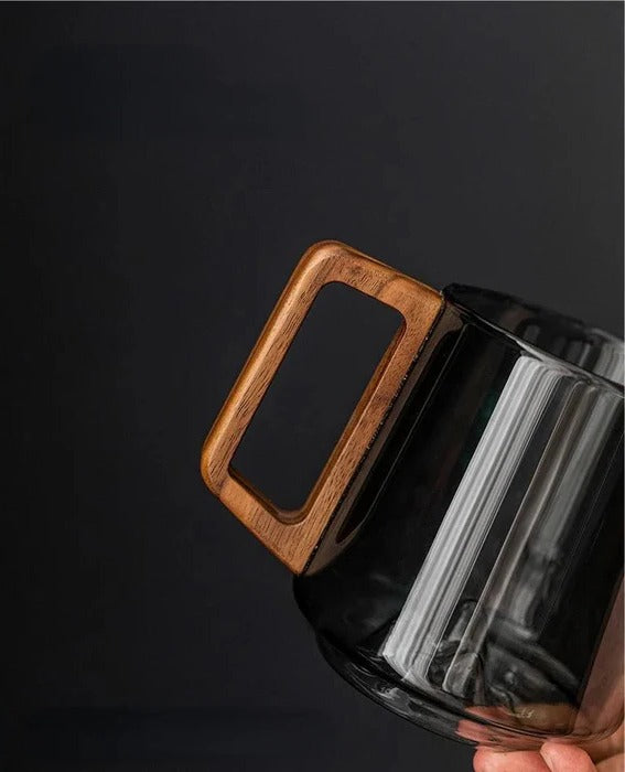 Sollievo Glass Mug with Wooden Handle