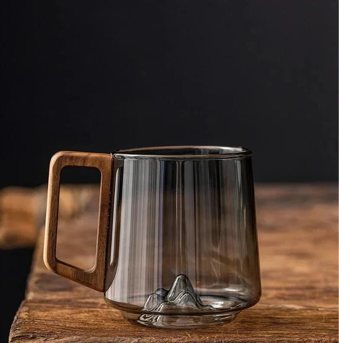 Sollievo Glass Mug with Wooden Handle
