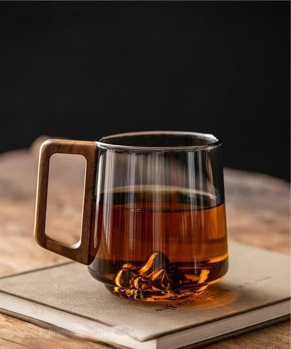 Sollievo Glass Mug with Wooden Handle