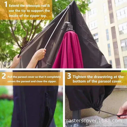 Sollievo Waterproof Parasol Cover with Telescopic Rod