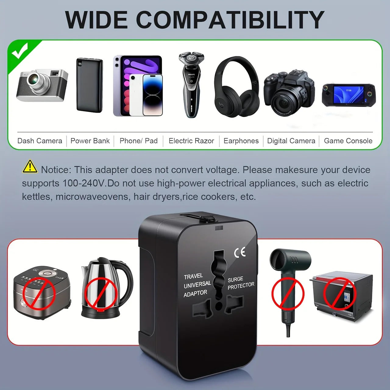Sollievo Worldwide Travel Adapter