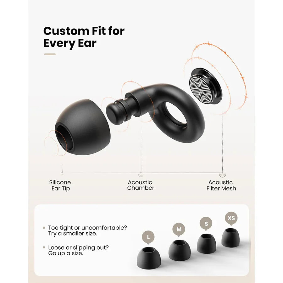 Sollievo 25dB Noise Cancelling Reusable Silicone Ear Plugs