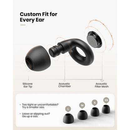 Sollievo 25dB Noise Cancelling Reusable Silicone Ear Plugs